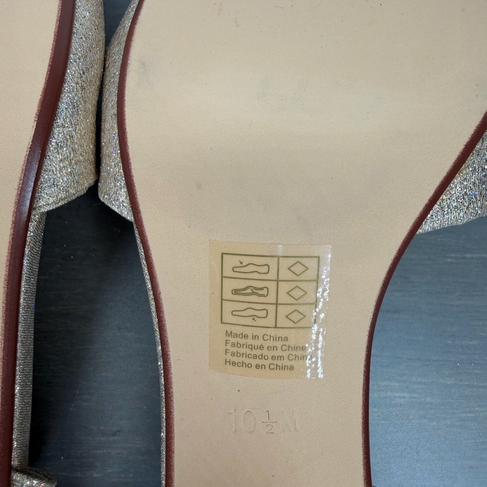 Touch Ups Benjamin Walk Champagne Sparkle Sandals Sling Back Open Toe Sz 10.5 - Picture 11 of 11